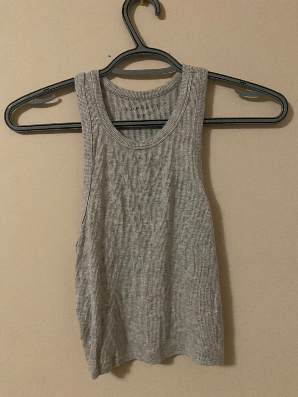 ribbed heather gray scoop neck tank top